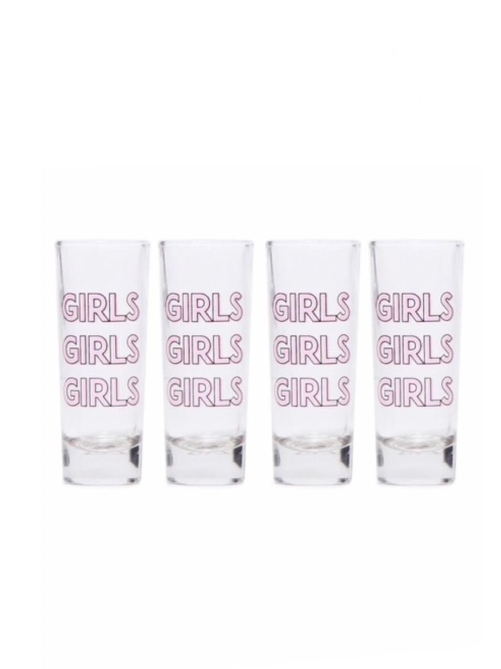 Ankit Shot Glasses Set Of 4 Says “Girls, Girls, Girls”